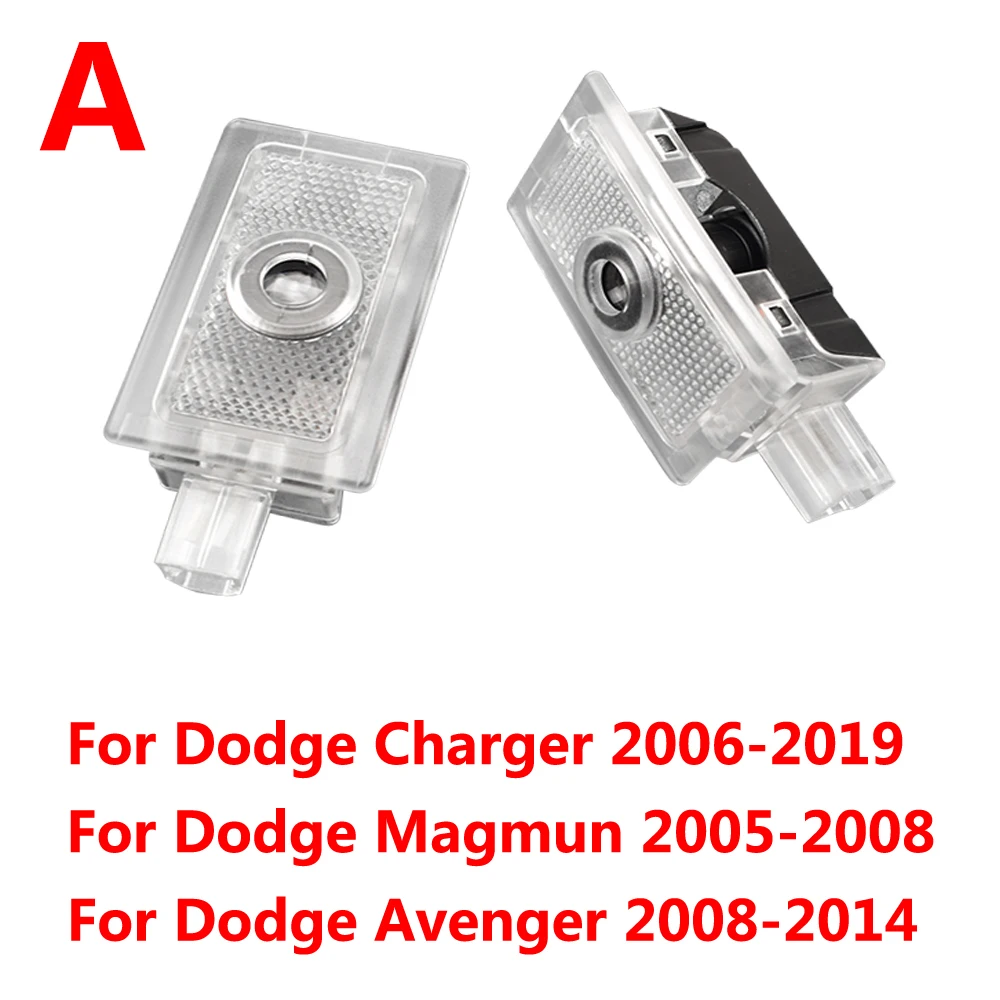 2ks Pro Dodge Challenger Charger Magmun Avenger Auto Dveře světlo Logo Laser Projektor lampa vítejte světlo 1