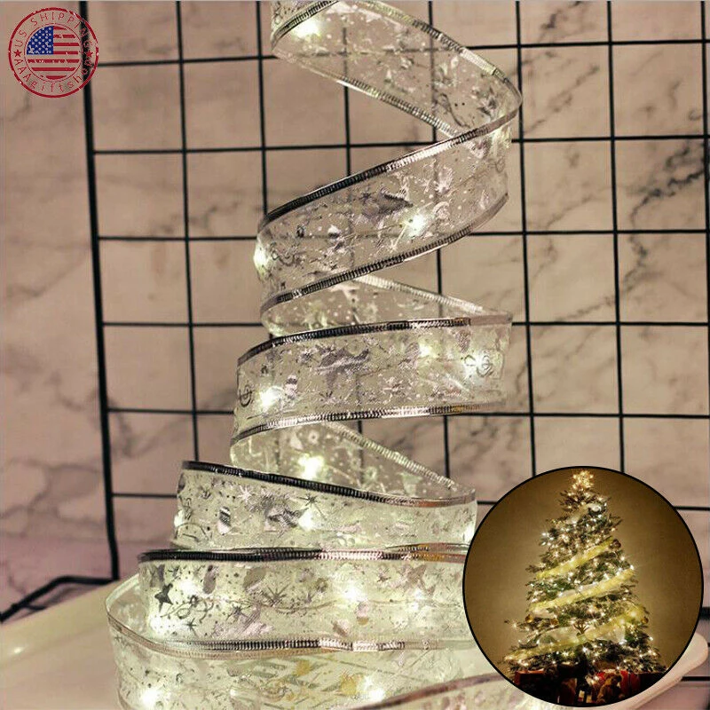 2ks USB LED Pásky String Světlo Vodotěsné Víla Světla Vánoční Strom DIY Party V/Venkovní Závěsné Dekor Teplá Bílá Barevné 2