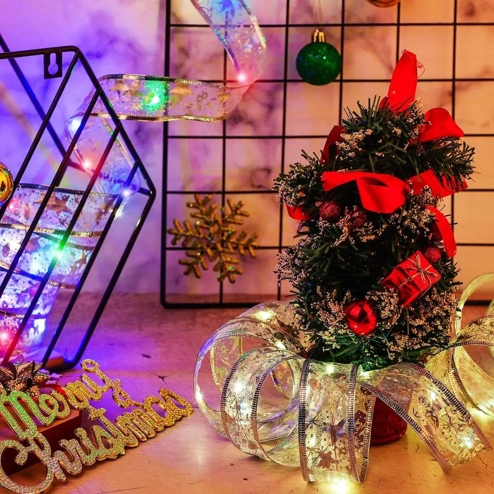 2ks USB LED Pásky String Světlo Vodotěsné Víla Světla Vánoční Strom DIY Party V/Venkovní Závěsné Dekor Teplá Bílá Barevné 4
