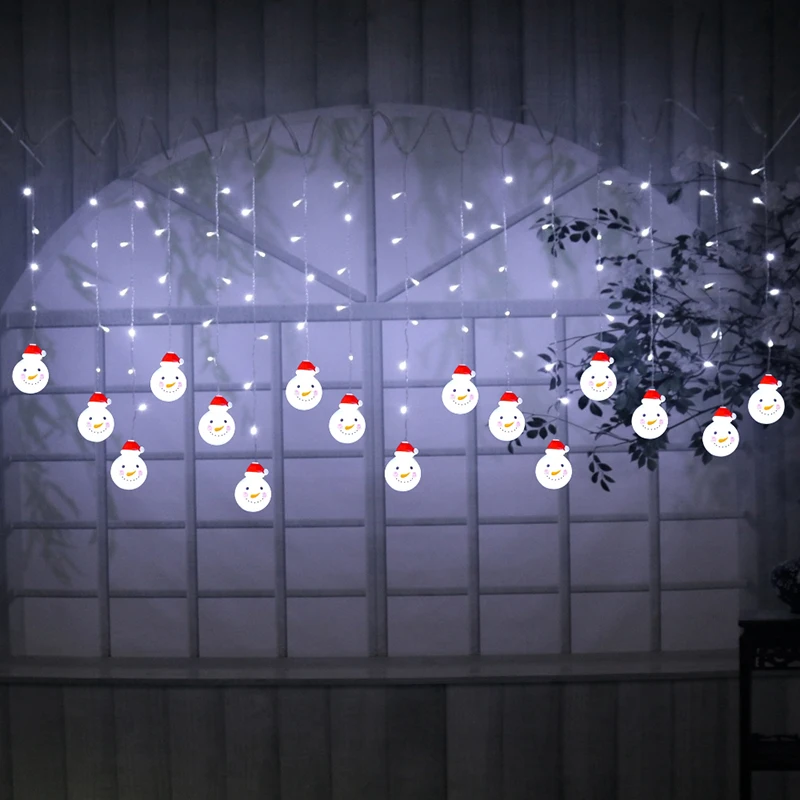 3,5 m 96 LED Vánoční závěs Světla Sněhulák Styl Venkovní Vodotěsné Víla Garland String Světlo Obývací Pokoj Ložnice Světlo 0