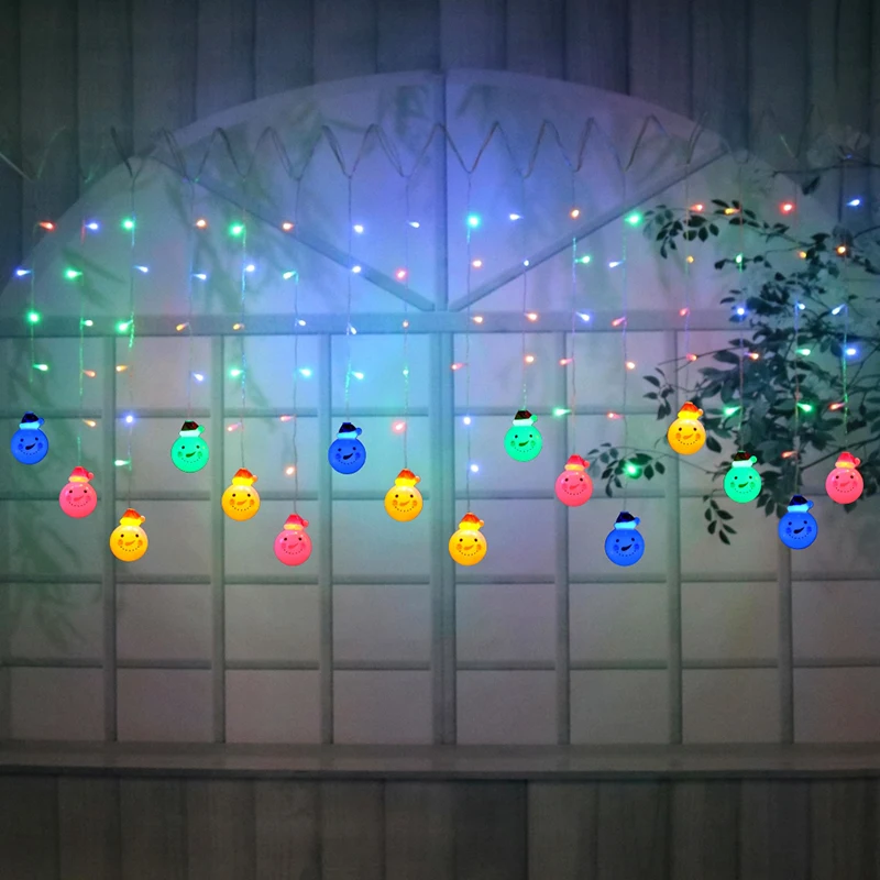 3,5 m 96 LED Vánoční závěs Světla Sněhulák Styl Venkovní Vodotěsné Víla Garland String Světlo Obývací Pokoj Ložnice Světlo 3