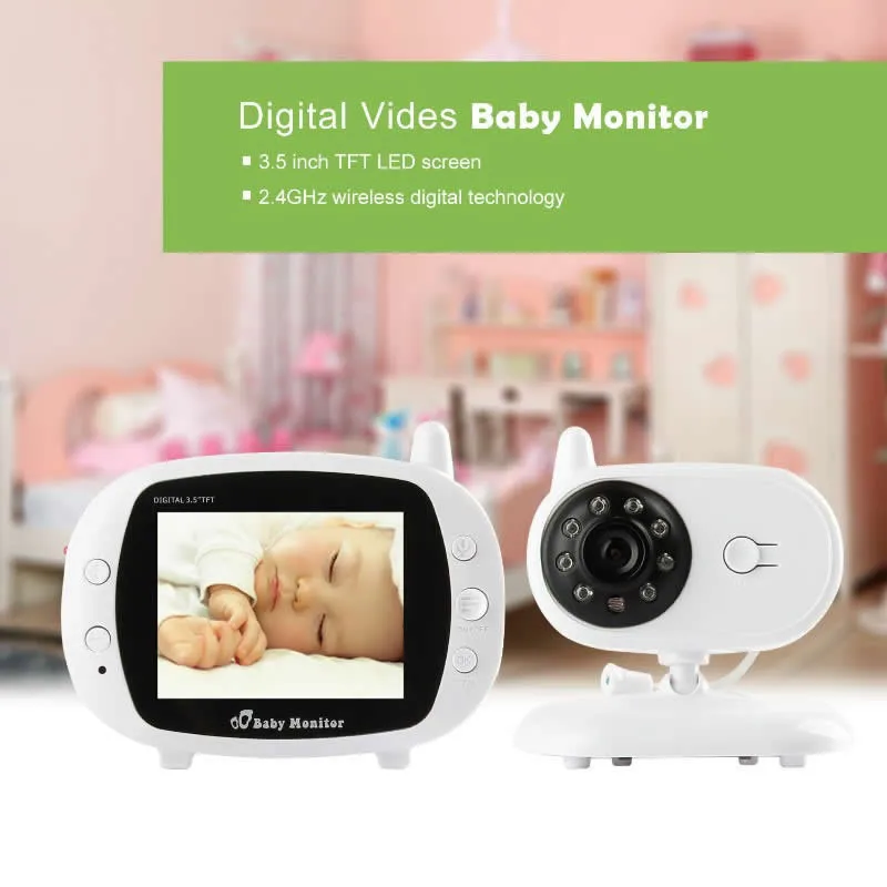 3,5 Palcový Bezdrátové Video Baby Monitor Noční Vidění Baby Sleep Sledování Digitální Elektronická Chůva Kojence Walkie Talkie Barva 2