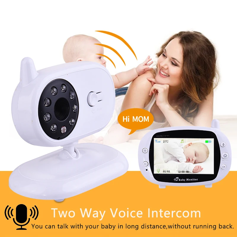 3,5 Palcový Bezdrátové Video Baby Monitor Noční Vidění Baby Sleep Sledování Digitální Elektronická Chůva Kojence Walkie Talkie Barva 4