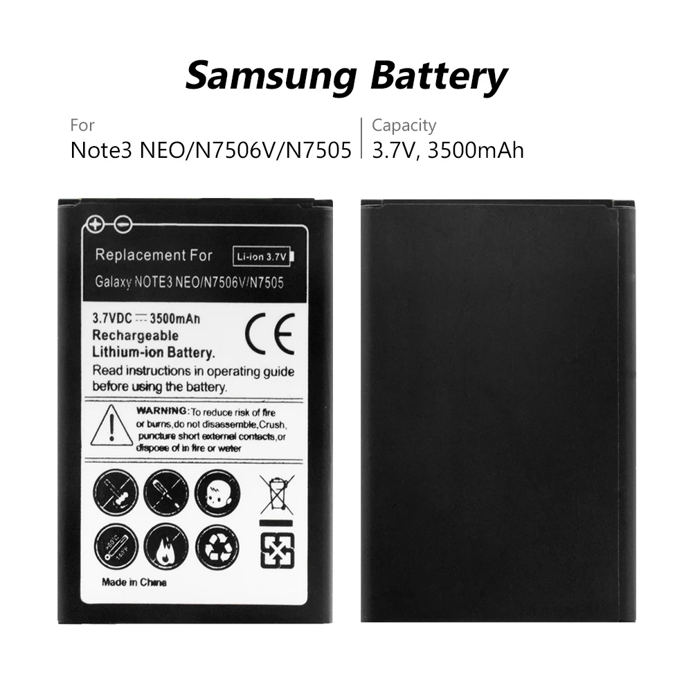 3.7 V 3500mAh Náhradní Telefon, Baterie EB-BN750BBC Pro Samsung Galaxy Note 3 Neo N7502 N7505 N7506 N7506V N7500Q Li Ion Baterie 5