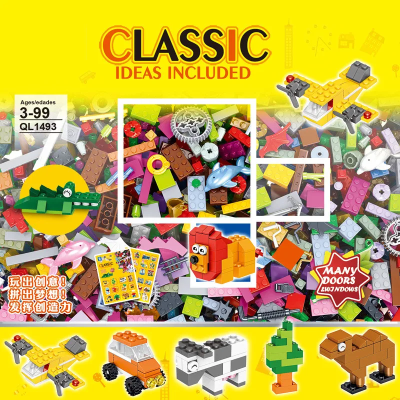 300ks Města DIY Kreativní Návrhář Klasické Cihly DIY Stavební Bloky Hromadné Sady Přátelé Montáž Brinquedos Děti, Hračky 1