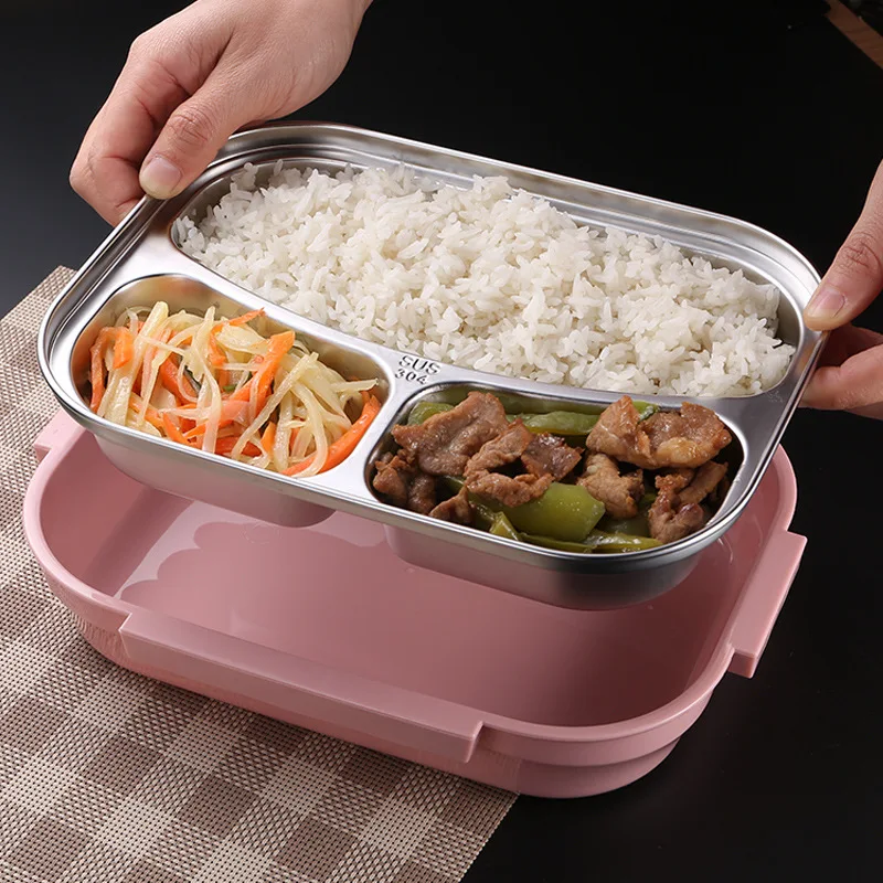 304 Termoska z Nerezové Oceli Oběd Box pro Děti Šedá Taška Set Bento Box Nepropustné Japonský Styl Jídlo Kontejner Tepelné Lunchbox 2