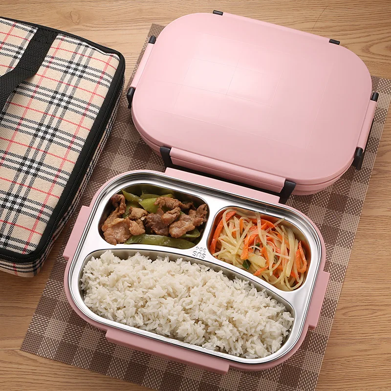 304 Termoska z Nerezové Oceli Oběd Box pro Děti Šedá Taška Set Bento Box Nepropustné Japonský Styl Jídlo Kontejner Tepelné Lunchbox 4