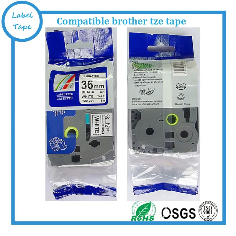 36 mm, Laminovaná TZe Páska Pro Brother P-touch Tiskárny štítkovače Páska Tze261 Tze-261 Černé a Bílé tze 261 Tz261 0