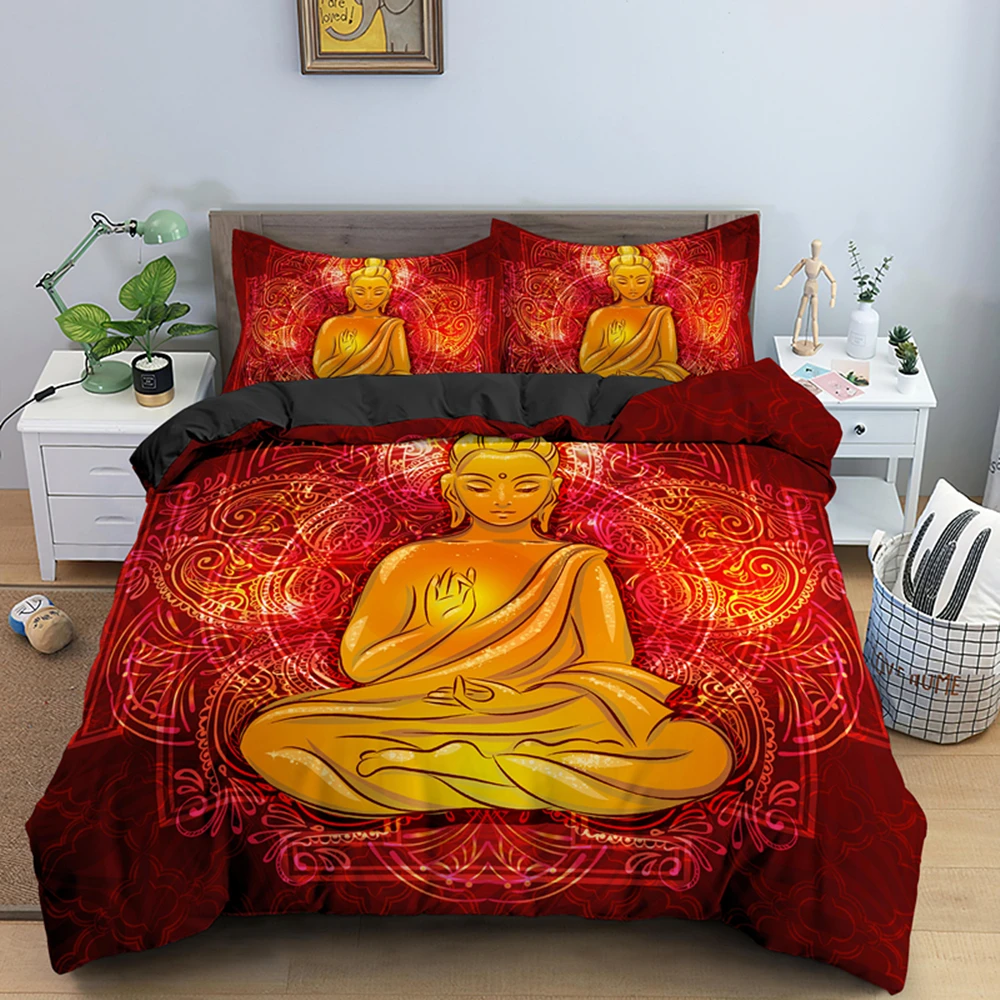 3D Buddha Tisk Ložní prádlo Set Meditace Peřiny S Polštáři Pouzdro Domova povlečení Double Queen King Size 5