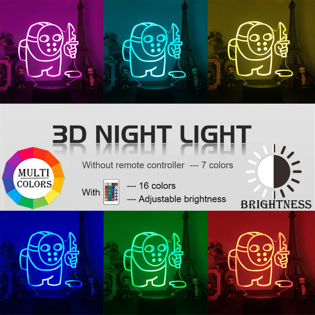 3D Iluze, Mezi Námi Lampa LED Noční Hra Lignt Stůl Stolní Lampa USB Powered Led Světla Ložnice Dekorace Home Dekor Dítě Dárek 2