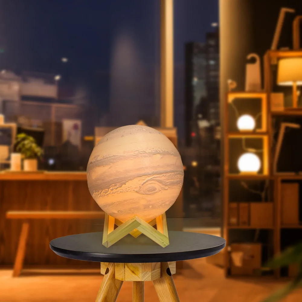 3D Noční Tisku Jupiter Svítilny USB Dobíjecí Dotykový Led Noční Světlo Domova Kreativní Dárek pro Děti Kamarád 0