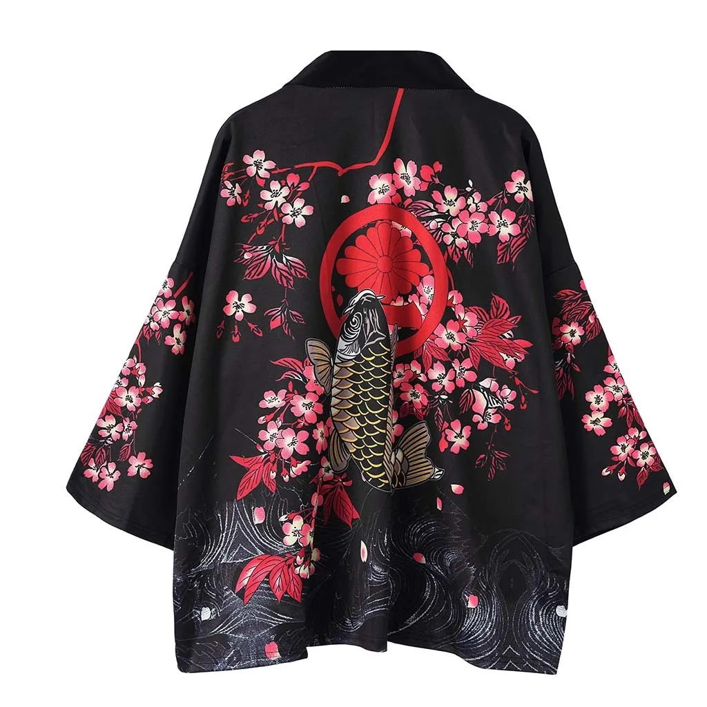 3D Tisk Japonci Muži Ženy Svetr Tradiční Kimona Japonské Kimono Yukata Asijské Oblečení Tenké Ležérní Volné Letní Tričko XXL 0