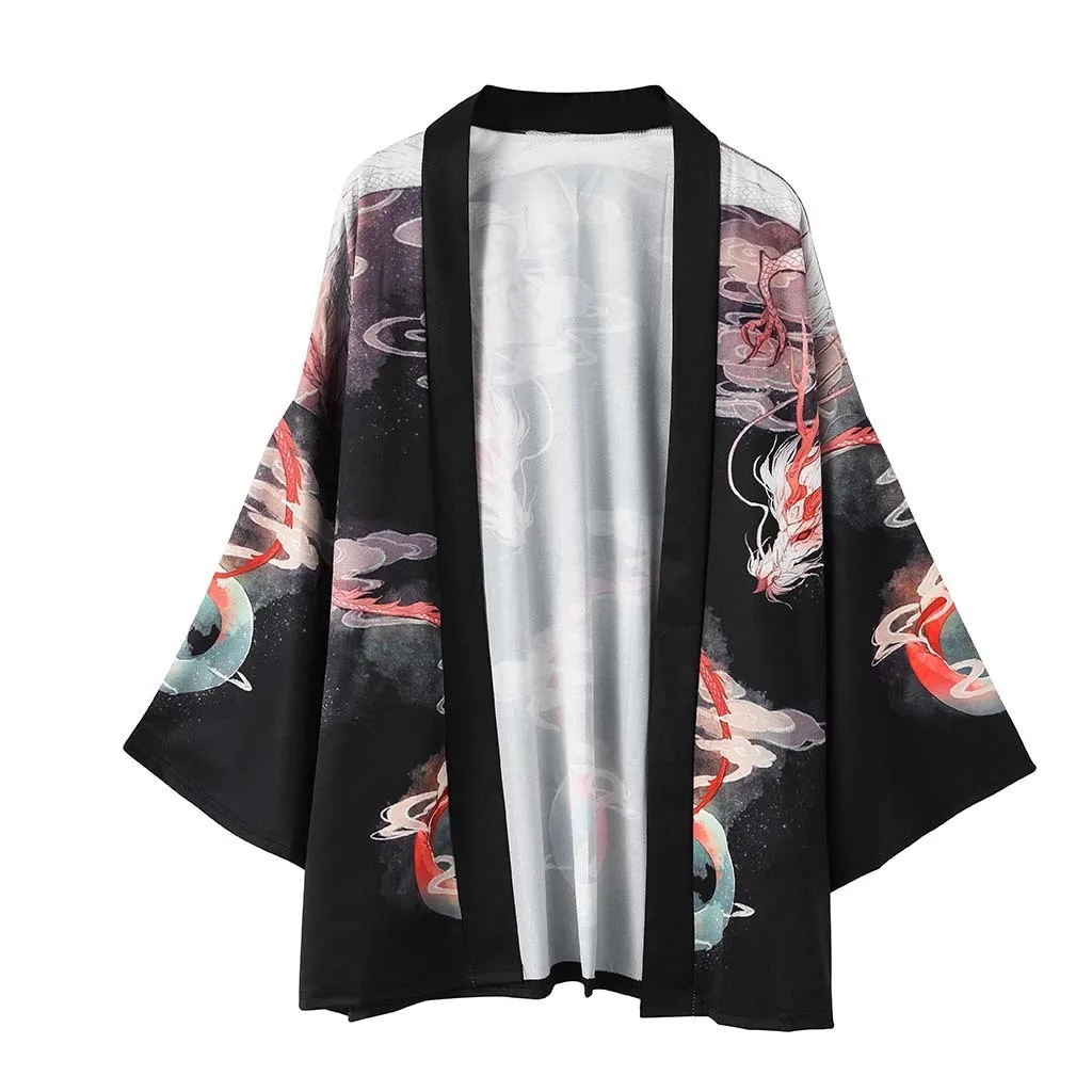3D Tisk Japonci Muži Ženy Svetr Tradiční Kimona Japonské Kimono Yukata Asijské Oblečení Tenké Ležérní Volné Letní Tričko XXL 3