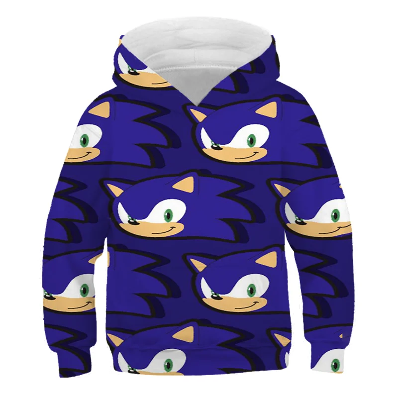 3D tisk Mikina Mikina Sonic the Hedgehog děti cartoon oblečení, chlapci a dívky módní Svetr polyester Mikina s kapucí 3