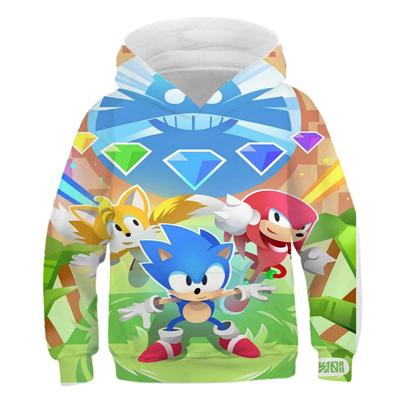 3D tisk Mikina Mikina Sonic the Hedgehog děti cartoon oblečení, chlapci a dívky módní Svetr polyester Mikina s kapucí 5