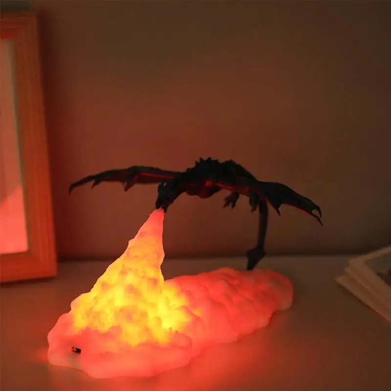 3D Tištěné VEDL ohnivý Drak Lampy, Noční Světlo, Dobíjecí Camping Světlo Pro Ložnice Dítě Pokoj Ložnice Měkké Náladu Q3V3 2