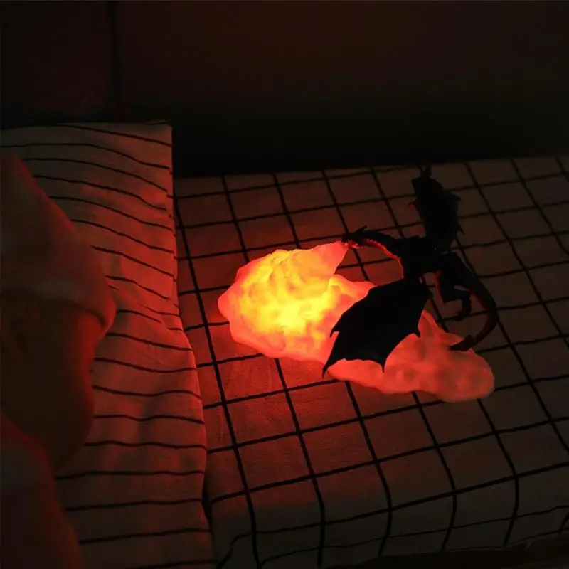 3D Tištěné VEDL ohnivý Drak Lampy, Noční Světlo, Dobíjecí Camping Světlo Pro Ložnice Dítě Pokoj Ložnice Měkké Náladu Q3V3 4