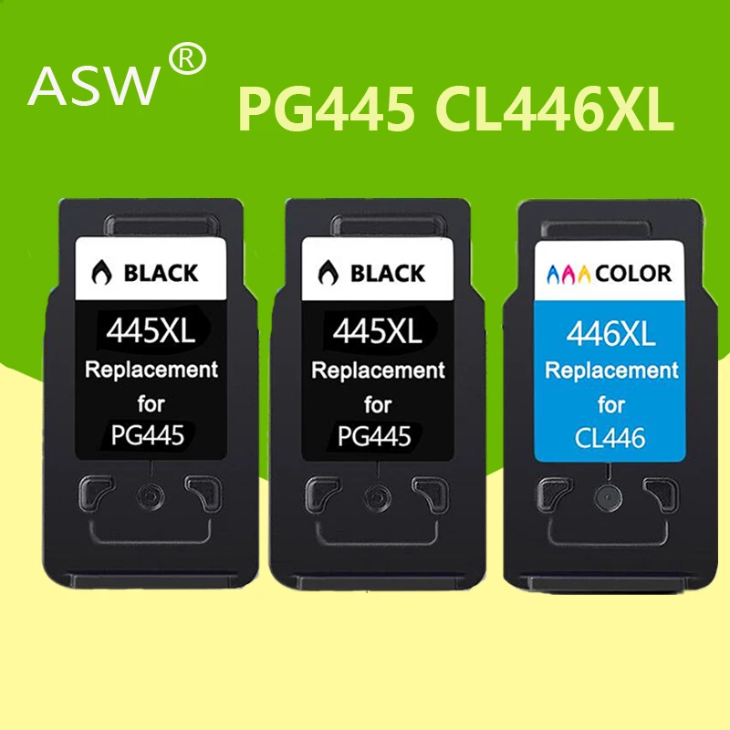 3ks PG-445 CL-446 PG445 CL 446 Kompatibilní PG445XL 445XL inkoustové kazety pro Canon PIXMA MG 2440 2540 2940 MX494 IP2840 tiskárny 3