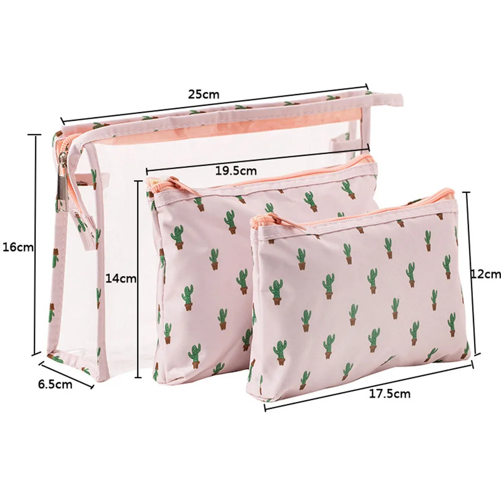 3ks/set Módní Značky Kosmetické Tašky Vodotěsné Přenosné Make-Up Bag Ženy PVC Cestovní Pouzdro Ručně vyráběné Toaletní Taška 1