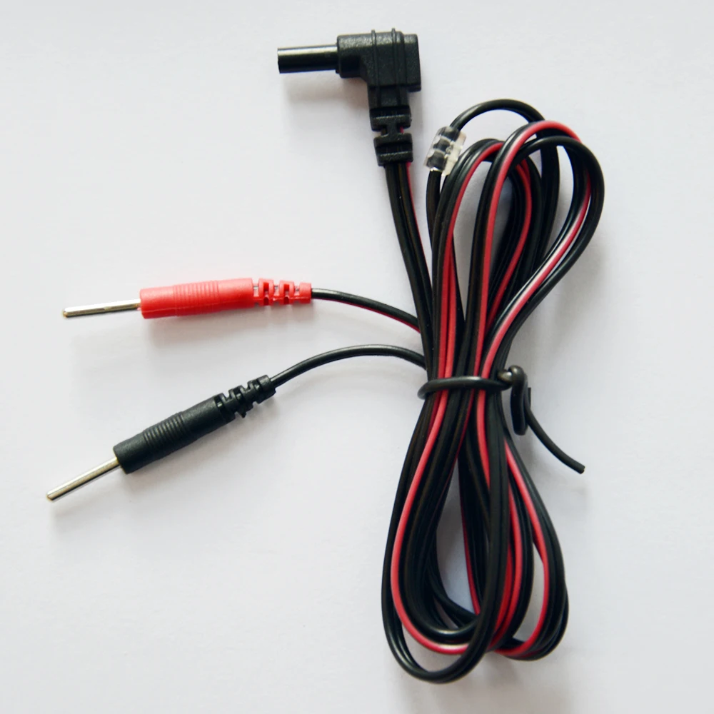4 Ks Náhradních Elektrod Vedou Vodiče Jack DC Hlava 2.35 mm Konektor Kabelů Připojte Fyzioterapie DESÍTKY Jednotky 0