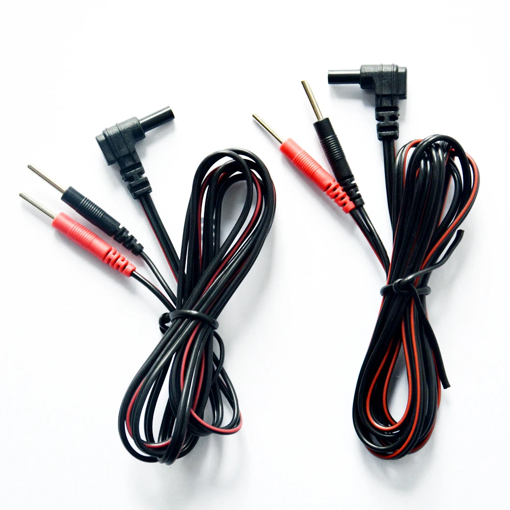 4 Ks Náhradních Elektrod Vedou Vodiče Jack DC Hlava 2.35 mm Konektor Kabelů Připojte Fyzioterapie DESÍTKY Jednotky 1