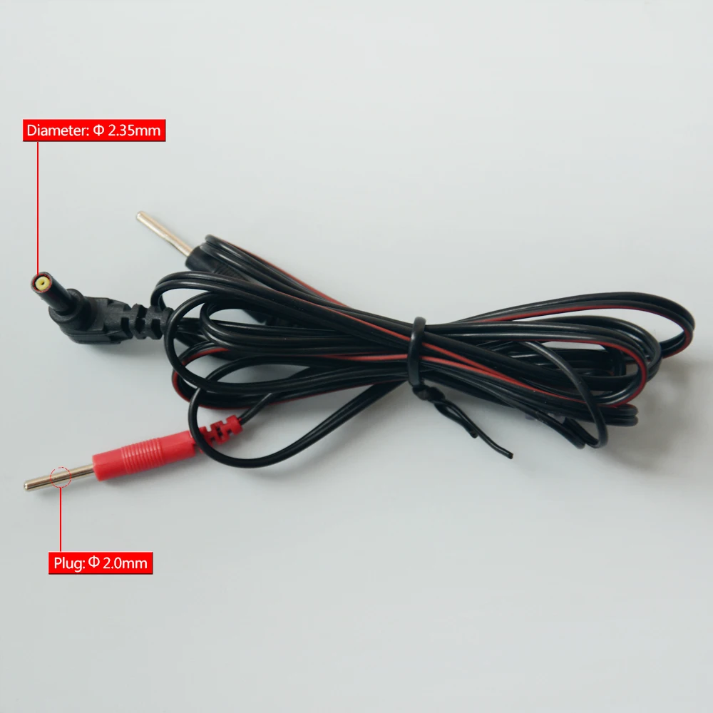 4 Ks Náhradních Elektrod Vedou Vodiče Jack DC Hlava 2.35 mm Konektor Kabelů Připojte Fyzioterapie DESÍTKY Jednotky 2