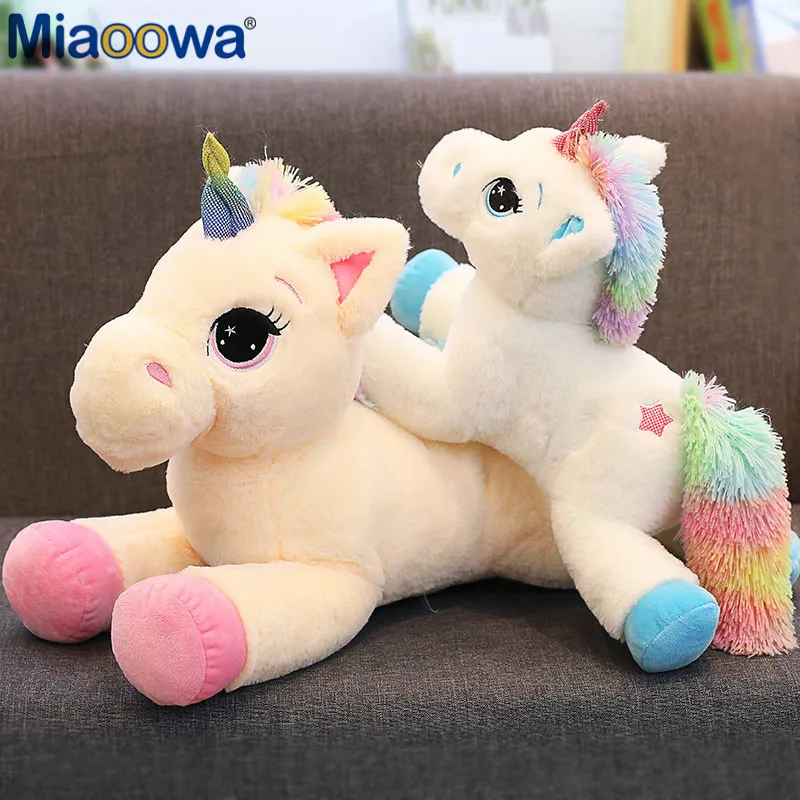 40-110cm Vycpaných Zvířat Panenky Roztomilé Kreslené Rainbow Unicorn Plyšové hračky Děti Dárek Hračky pro Děti Dítě Dárek k Narozeninám 1