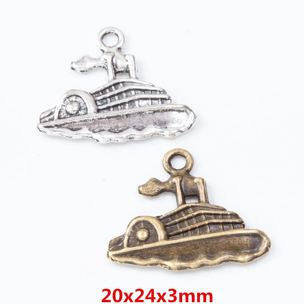 45 kusů retro kovové slitiny zinku plachetnici přívěsek pro DIY ručně vyráběné šperky náhrdelník což 7643 2