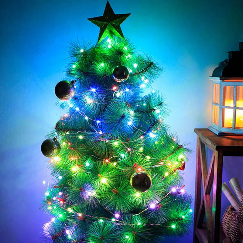 5/10/20M Smart RGB LED String Světla, Vánoční Strom Víla Světla Měděného Drátu Řetězce s Dálkovým ovladačem Svatební Party Dodávky 1