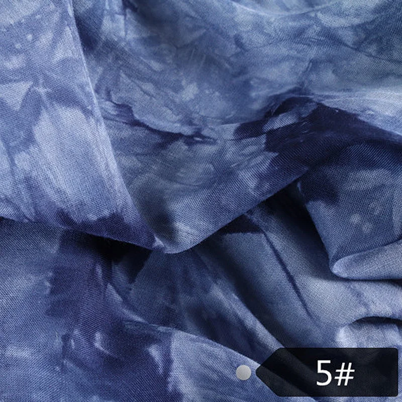 50x140cm Tie-barvivo Tisk Ice Hedvábí Bavlněné Látky Proti vráskám Tkaniny Dýchatelný Šití Tkaniny DIY Ruční Patchwork Příslušenství 2