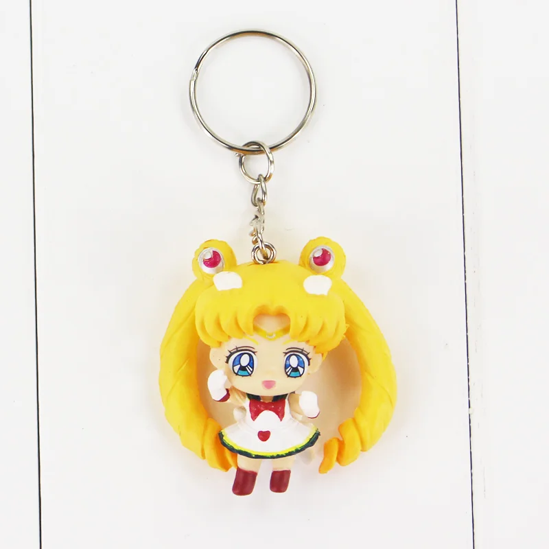 5kusů/Lot Sailor Moon Obrázek Hračky Tsukino Svatební Šaty Serenity Docela Guardian Model Panenky, Přívěsky, Klíčenky 5