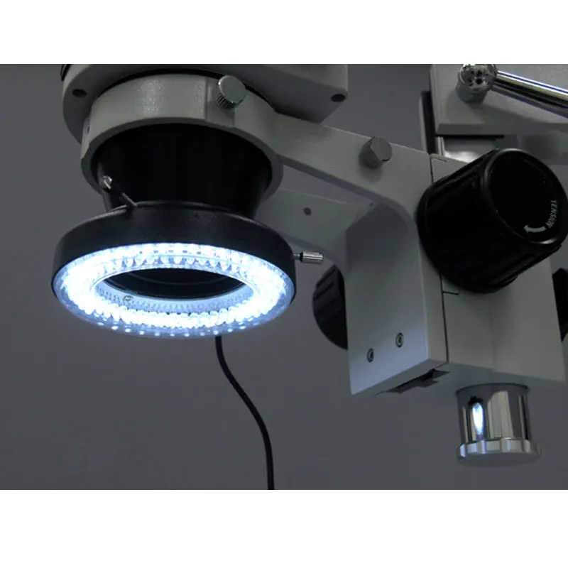 60 LED Nastavitelný Kruh Světla illuminator Lamp Bílé světlo s Napájecí Adaptér pro Zoom Stereo Mikroskop 1