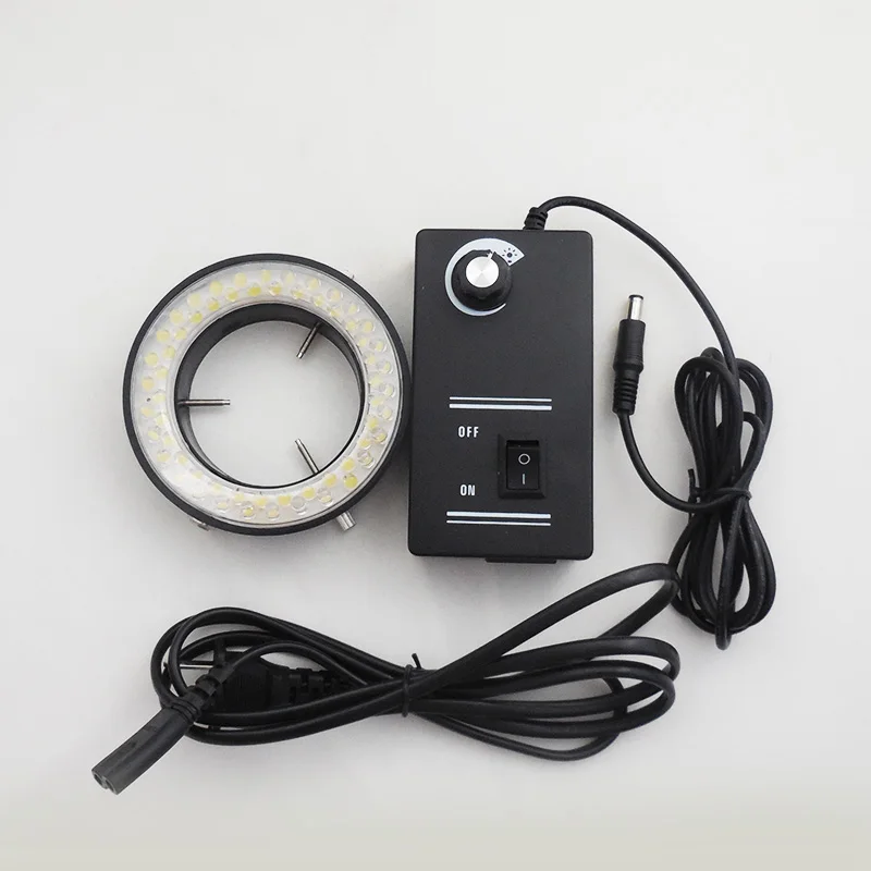 60 LED Nastavitelný Kruh Světla illuminator Lamp Bílé světlo s Napájecí Adaptér pro Zoom Stereo Mikroskop 4