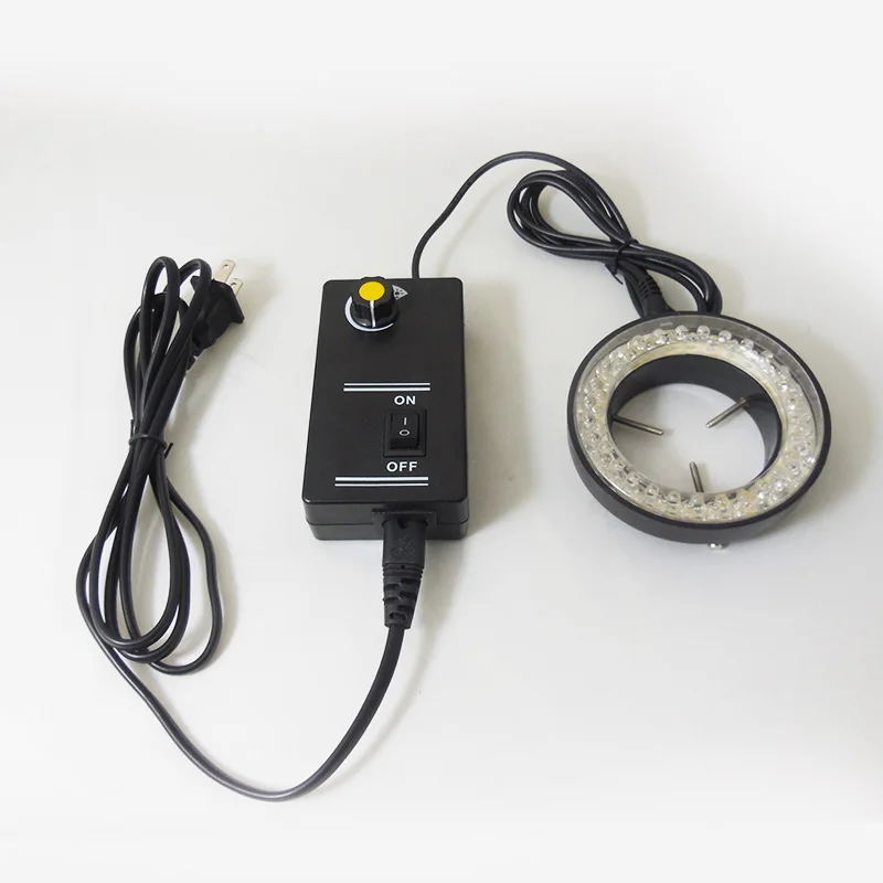 60 LED Nastavitelný Kruh Světla illuminator Lamp Bílé světlo s Napájecí Adaptér pro Zoom Stereo Mikroskop 5