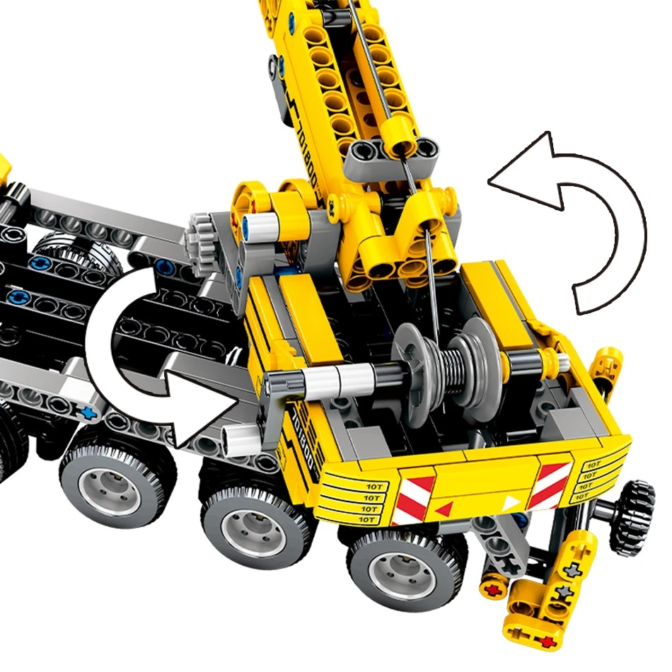 665pcs Technic Inženýrství Truck Auto Stavební Bloky, Technic Zdvihací Jeřáb velkoměsto Výstavbě Cihly Hračky Pro Děti WJ004 2