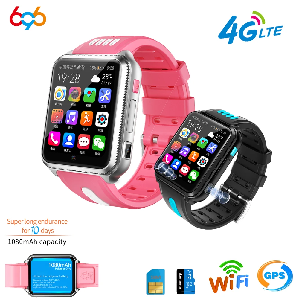 696 4G LTE Umístění Tracker Děti/Děti/Student SmartWatch Hodiny Bluetooth Smart Watch WiFi SIM Fotoaparát, GPS H1 Hodiny Telefon 2