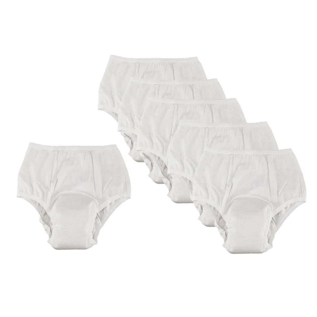 6ks Bílé Bavlněné Starší Prodyšné Inkontinenční spodní Prádlo Pacienta Podpory XXL 2