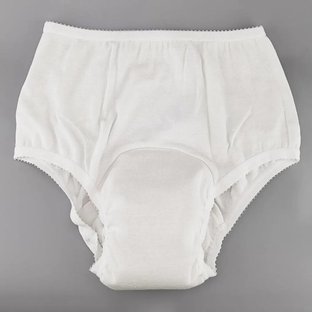 6ks Bílé Bavlněné Starší Prodyšné Inkontinenční spodní Prádlo Pacienta Podpory XXL 5