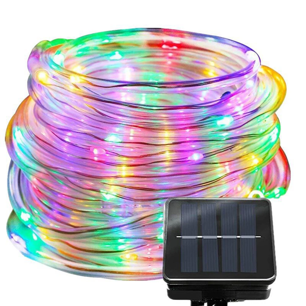 7m/12m Solární LED RGB String Světlo 50LED 100LED Víla Světla Neonové Trubice Lano pro Krytý Venkovní Zahrada Vánoční Svatební Party 0