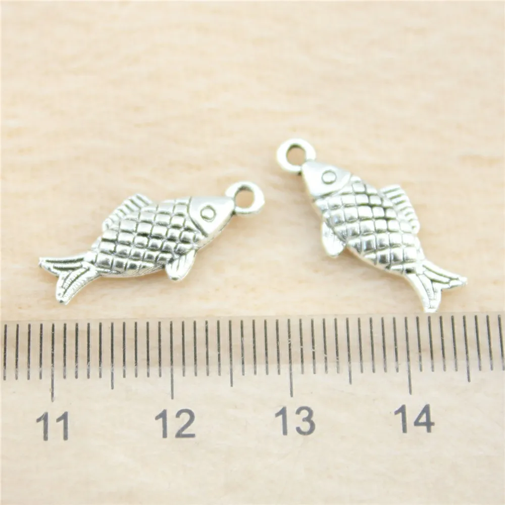 80pcs/lot 20*8 mm staré stříbro Ryby kouzlo Přívěsky DIY šperky náramek náhrdelník náušnice 0