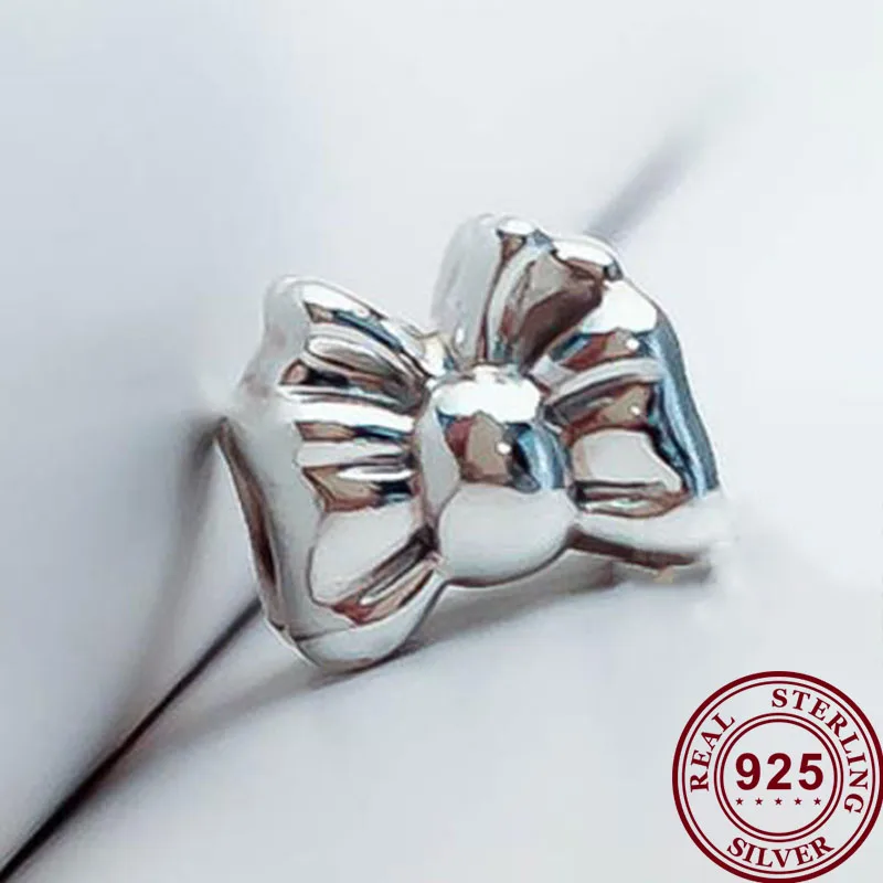 925 Sterling Silver Korálek Stříbrný Luk Korálky Fit Pandora Ženy, Náramek & Náhrdelník Diy Šperky 0