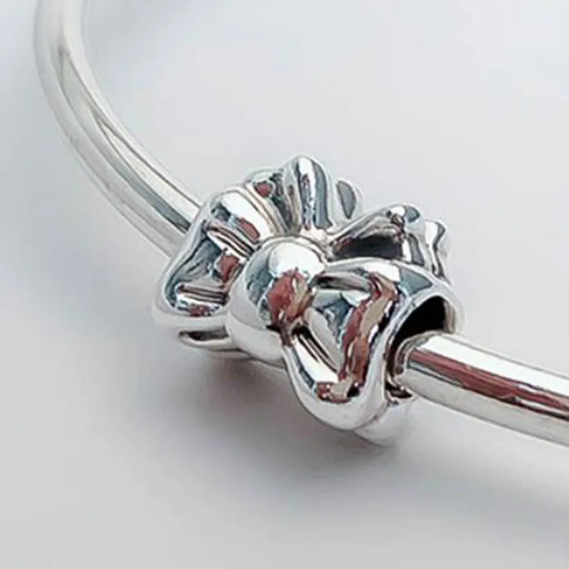 925 Sterling Silver Korálek Stříbrný Luk Korálky Fit Pandora Ženy, Náramek & Náhrdelník Diy Šperky 3