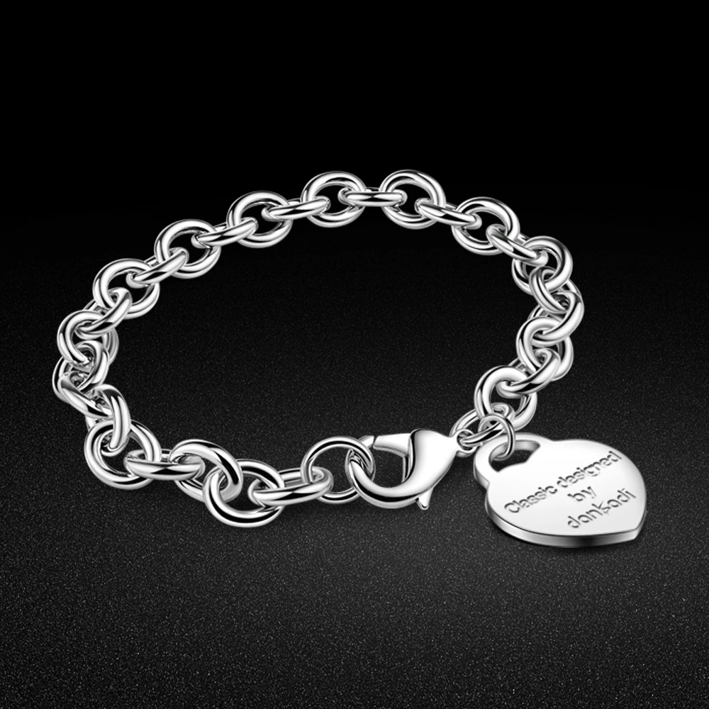 925 Sterling Silver Srdce značky Náramek ženské Klasické all-zápas temperament móda narozeniny přítomen Velkoobchodní šperky 1