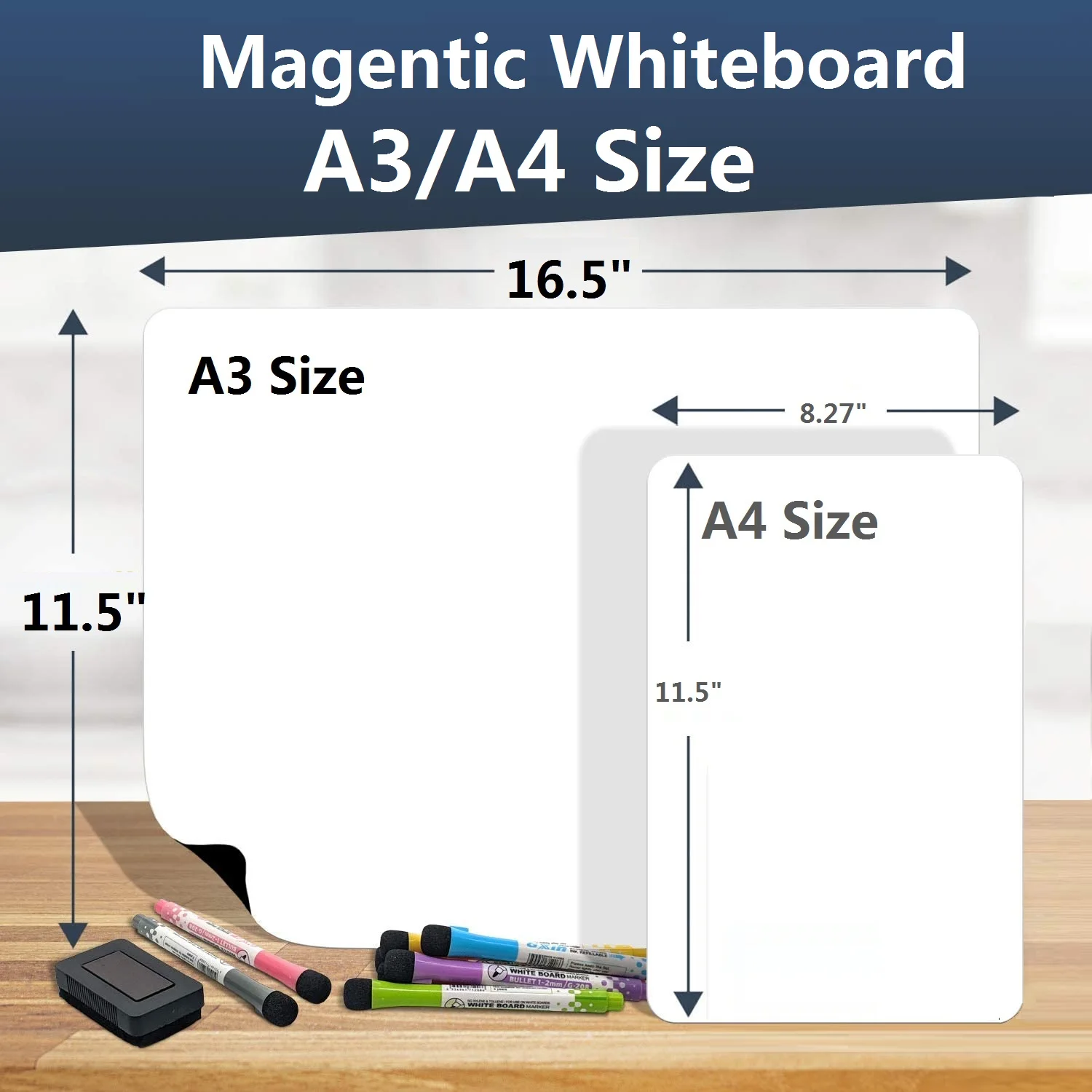 A3 A4 Dry-vymazat Magnetická Tabule na Lednici, Bílá Tabule Magnetické Markery Eraser Menu Plánovač Denní Týden Organizátor List 0