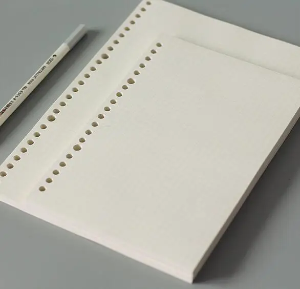 A5, B5, Spirála Notebook Náplně Volných Listů Multi Otvory 60 Listů Vnitřní Strany Dot Mřížky Grafu Papíry 0