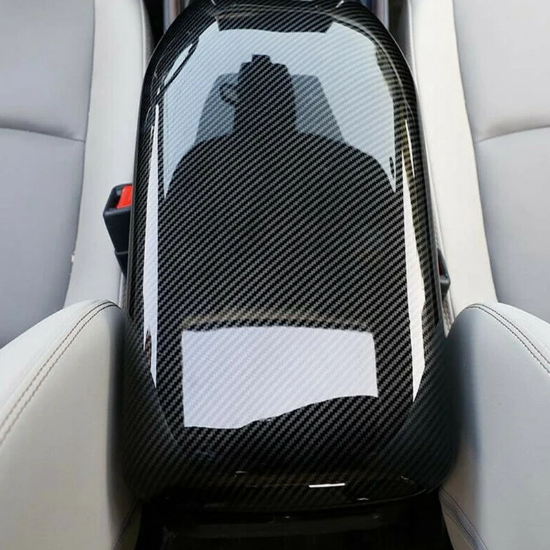 ABS Carbon Fiber Barva Vozu Box Loketní opěrka Kryt Středové Konzole Saver Kryt pro Toyota RAV4 2019 2020 1