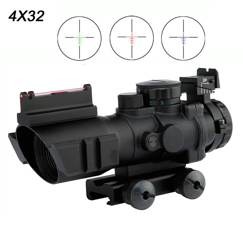 Acog 4 x 32 Acog Puškohled 20 mm Rybinu Reflexní Optika Působnosti Taktický Pohled Pro Loveckou Zbraň Puška Airsoft Sniper Lupa 5
