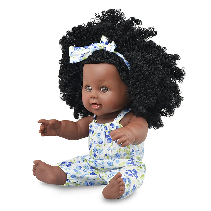 Afrika Dítě Krásné Panenky Simulace Baby Doll Černá Kůže Znovuzrození Africké Dítě Panenka Pro Děti, Dárek k Narozeninám Novorozence panenky 2