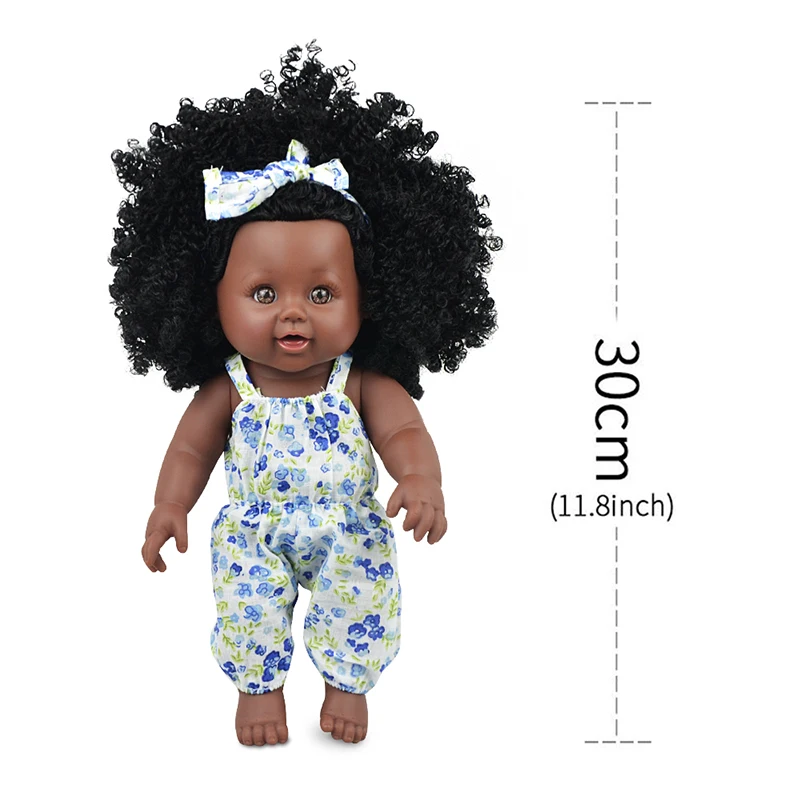 Afrika Dítě Krásné Panenky Simulace Baby Doll Černá Kůže Znovuzrození Africké Dítě Panenka Pro Děti, Dárek k Narozeninám Novorozence panenky 4