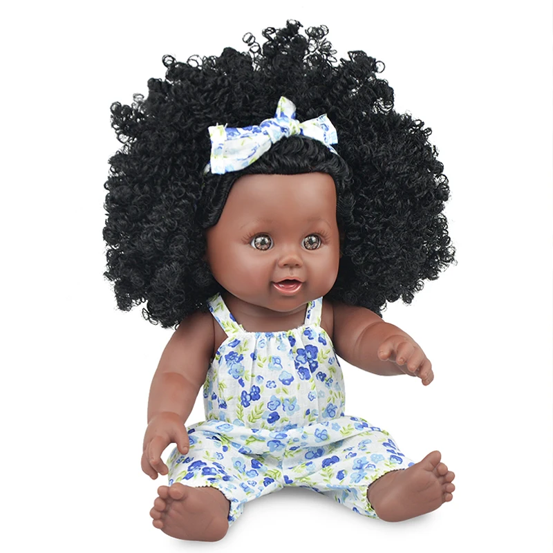 Afrika Dítě Krásné Panenky Simulace Baby Doll Černá Kůže Znovuzrození Africké Dítě Panenka Pro Děti, Dárek k Narozeninám Novorozence panenky 5